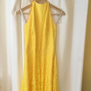Yellow lace dress